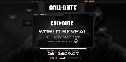 画像ギャラリー No.002のサムネイル画像 / 「Call of Duty: Black Ops 2」の公式発表が2012年5月1日に行われる可能性が。公式サイトのデザインが変更され,カウントダウンもスタート