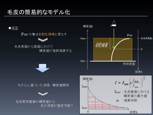 画像ギャラリー No.011のサムネイル画像 / ［CEDEC 2012］毛皮表現用プロシージャルテクスチャ生成技法はモフモフウサギの夢を見るか？　「実写画像を用いたShell Texture自動生成手法」
