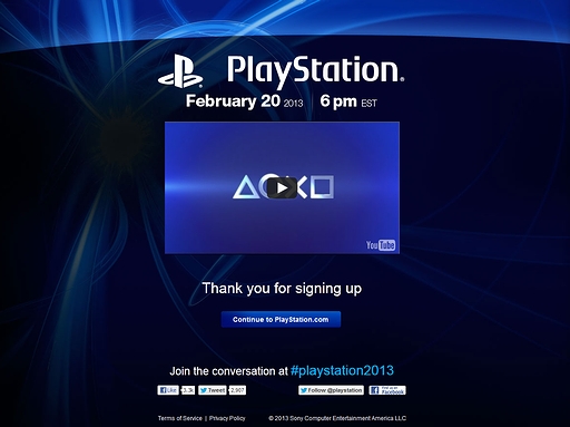 画像ギャラリー No.001のサムネイル画像 / SCEAがPlayStationに関するティザーサイト&ムービーを公開。日本時間の2月21日8:00になんらかの発表が行われる模様