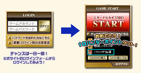 画像ギャラリー No.001のサムネイル画像 / 「エターナルカオス」レベルアップ応援＆HPプレゼントキャンペーン