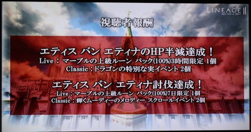 画像ギャラリー No.016のサムネイル画像 / 「リネージュ2 アップデートオフラインイベント In Ginza」レポート。初のワールドレイド「エティスバンエティナ討伐戦」に，会場は大盛り上がり