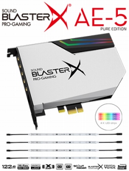 画像ギャラリー No.001のサムネイル画像 / サウンドカード「Sound BlasterX AE-5」の直販限定モデルで発売。白い本体色を採用し,LEDテープライト増量に