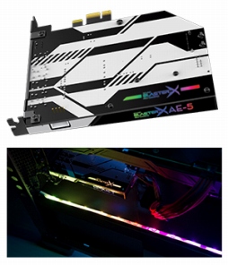 画像ギャラリー No.002のサムネイル画像 / サウンドカード「Sound BlasterX AE-5」の直販限定モデルで発売。白い本体色を採用し,LEDテープライト増量に