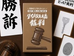 裁判官役が使う本格ガベル（木槌）も付属したボードゲーム「タイパ至上主義 裁判」，6月1日に発売。ゲームマーケット2026春で先行販売も実施