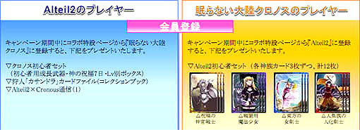 画像ギャラリー No.003のサムネイル画像 / 「眠らない大陸クロノス」が，「Alteil2」と夢のコラボキャンペーン実施