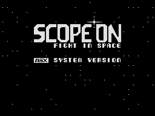 画像ギャラリー No.001のサムネイル画像 / 「スコープオン(MSX版)」,プロジェクトEGGで配信開始。7種類の敵を相手に戦闘機タックで戦い抜く,1984年発売のシューティングゲーム