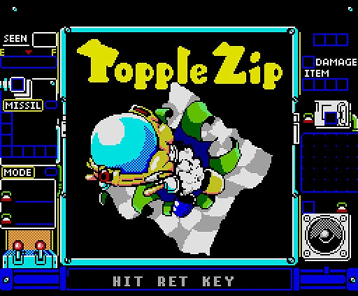 画像ギャラリー No.001のサムネイル画像 / 「トップルジップ（MSX2版）」，プロジェクトEGGで配信開始。武器や体当たりでライバルを蹴散らしながらステージを駆け抜けろ
