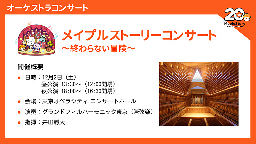 画像ギャラリー No.006のサムネイル画像 / 20周年を迎えた「メイプルストーリー」。オーケストラコンサートや過去最大規模のオフイベントを開催。「このすば」コラボの実施なども