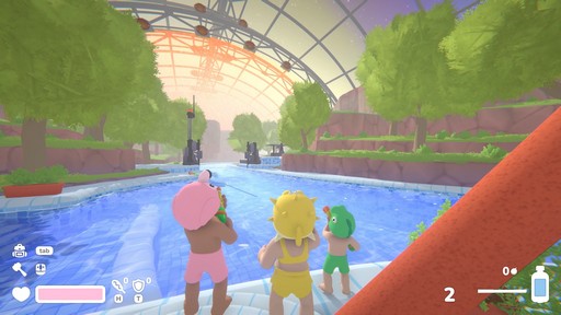 画像ギャラリー No.002のサムネイル画像 / 宇宙ウォーターパークをイカダで下る協力FPS「Lazy River」試遊レポート。水鉄砲や浮棒でゾンビを倒し,“流れる拠点”を守りながらプールからの脱出を目指せ