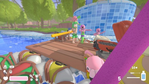 画像ギャラリー No.006のサムネイル画像 / 宇宙ウォーターパークをイカダで下る協力FPS「Lazy River」試遊レポート。水鉄砲や浮棒でゾンビを倒し,“流れる拠点”を守りながらプールからの脱出を目指せ