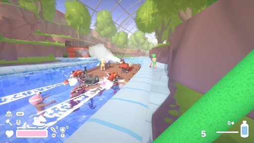 画像ギャラリー No.010のサムネイル画像 / 宇宙ウォーターパークをイカダで下る協力FPS「Lazy River」試遊レポート。水鉄砲や浮棒でゾンビを倒し,“流れる拠点”を守りながらプールからの脱出を目指せ
