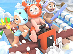 宇宙ウォーターパークをイカダで下る協力FPS「Lazy River」試遊レポート。水鉄砲や浮棒でゾンビを倒し，“流れる拠点”を守りながらプールからの脱出を目指せ