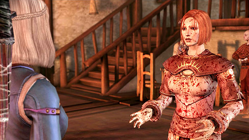 画像ギャラリー No.006のサムネイル画像 / 「Dragon Age: Origins」，ベットリついた血を拭いてから話そうよ……と言いたくなるようなスクリーンショットを掲載