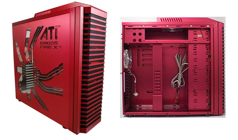 画像ギャラリー No.004のサムネイル画像 / CrossFireXロゴ入り。ATI＆Spider仕様の赤いPCケースをLian Liが国内発売