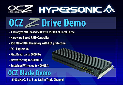 画像ギャラリー No.003のサムネイル画像 / OCZ,容量1TB,読み出し速度最大600MB/sのPCIe x8接続MLC SSDをCeBIT 2009で公開