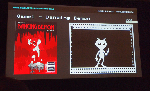 画像ギャラリー No.004のサムネイル画像 / ［GDC 2012］歴史に埋もれたゲームから新たなアイデアが生まれる。「TRS-80」のタイトルを紹介するセッションに参加してみた