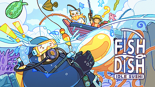 画像ギャラリー No.001のサムネイル画像 / 放置釣りゲーム「Fish to Dish: Idle Sushi」,「デイヴ・ザ・ダイバー」とコラボ。デイヴが釣果を渡してくれる