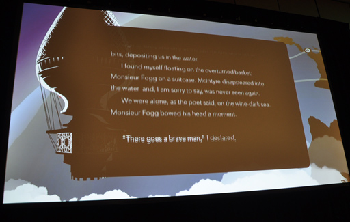 画像ギャラリー No.026のサムネイル画像 / ［GDC 2018］「80 Days」のスクリプターが示す，「プレイヤーに読んでもらえるテキスト」を作る技術とは