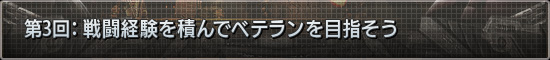 第3回:戦闘をしまくってベテランを目指そう