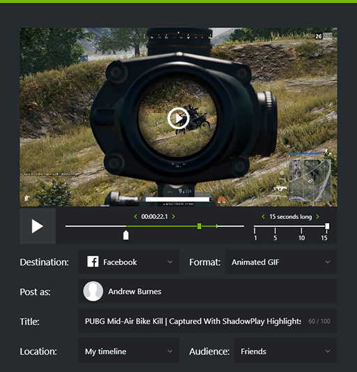 画像ギャラリー No.006のサムネイル画像 / ［GDC 2018］「GeForce Experience」にハイライト動画のアニメーションGIF作成機能が加わる。「Ansel」専門画像サイトへの投稿も可能に