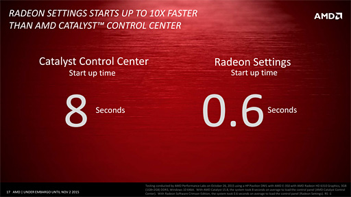 画像ギャラリー No.006のサムネイル画像 / AMD，「Radeon Software」の年内投入を予告。Catalystを置き換えるドライバソフトウェアは，すべてが新しくなる