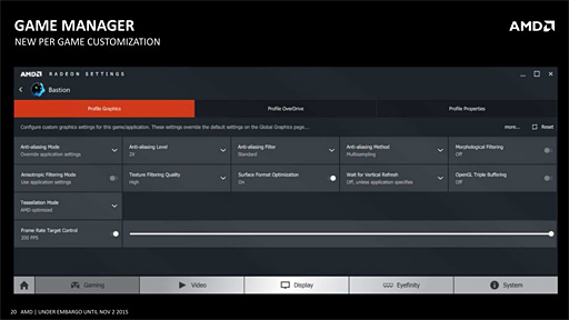 画像ギャラリー No.011のサムネイル画像 / AMD，「Radeon Software」の年内投入を予告。Catalystを置き換えるドライバソフトウェアは，すべてが新しくなる