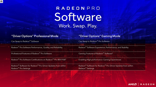 画像ギャラリー No.002のサムネイル画像 / AMD,ワークステーションGPU用ドライバ「17.10」公開。ゲームでフル性能を発揮できる「Gaming Mode」が利用可能に