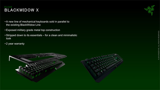 画像ギャラリー No.007のサムネイル画像 / Razerに聞くゲーマー向けキーボード新モデル「BlackWidow X」。オリジナルキースイッチは“第2世代”に