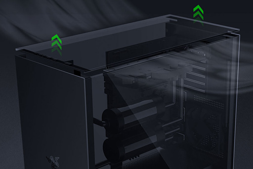 画像ギャラリー No.004のサムネイル画像 / Razer初のPCケース「Tomahawk Elite」は天板自動開閉システムと跳ね上がる側面ガラスパネルを搭載