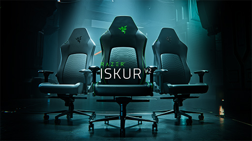 画像ギャラリー No.001のサムネイル画像 / ゲーマー向けチェア「Razer Iskur V2」発売。ランバーサポートが柔軟に動いて腰を支える