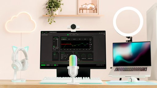 画像ギャラリー No.004のサムネイル画像 / 配信者向けUSBマイク「Razer Seiren V3 Chroma 32-Bit DSP」登場。ハイエンドマイクの音声処理機能を2万円台で実現