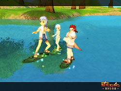 画像ギャラリー No.006のサムネイル画像 / 「飛天オンライン」,夏の水着,サーフボードそしてスイカ帽が登場