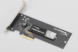 画像ギャラリー No.002のサムネイル画像 / HW短評:Kingston「HyperX Predator M.2 PCIe G2 x4 SSD」(2)CrystalDiskMarkで逐次読み出し性能1400MB/s超を確認
