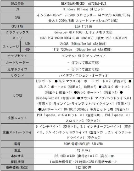 画像ギャラリー No.001のサムネイル画像 / G-Tune，MMORPG「BLESS」推奨のミニタワーPCを11月6日発売。特典アイテム付き