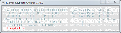 画像ギャラリー No.006のサムネイル画像 / 「4Gamer Keyboard Checker」公開。キーボードのロールオーバーや同時押し対応をチェックしてみよう