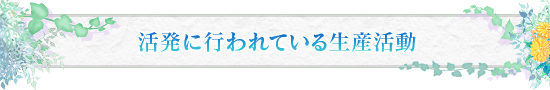 活発に行われている生産活動