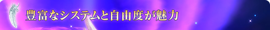 豊富なシステムと自由度が魅力