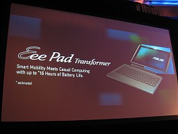 画像ギャラリー No.011のサムネイル画像 / ASUS，Windows 7搭載スレート端末やAndroid 3.0搭載タブレット端末Eee Pad新製品などを発表