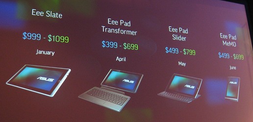 画像ギャラリー No.019のサムネイル画像 / ASUS，Windows 7搭載スレート端末やAndroid 3.0搭載タブレット端末Eee Pad新製品などを発表