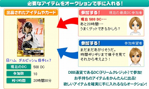 画像ギャラリー No.001のサムネイル画像 / 「ドリームベースボール」内でのオークションサービス開始