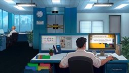 画像ギャラリー No.003のサムネイル画像 / 職場でこっそりゲームをプレイしながら，業務をこなしていく。ステルス・クリッカー「Office Leveling」，Steamで配信開始