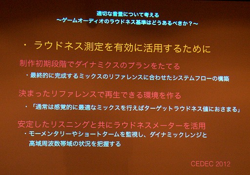 画像ギャラリー No.056のサムネイル画像 / 適切な音量について考える。ゲームサウンドの「ラウドネス基準」はどうあるべきか