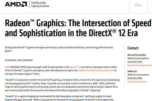 画像ギャラリー No.002のサムネイル画像 / AMD，Radeonに最適化されたDirectX 12対応ゲーム5タイトルを発表。「Deus Ex: Mankind Divided」やVRゲーム「BATTLE ZONE」が最適化