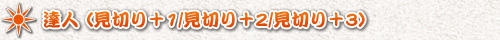 達人（見切り＋1/見切り＋2/見切り＋3）