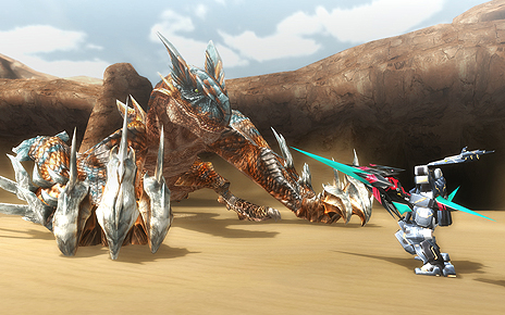 画像ギャラリー No.011のサムネイル画像 / 「MHF-Z」で「PSO2」コラボが本日スタート。PSO2なクエストや装備が登場，メゼポルタ広場には人型搭乗兵器「A.I.S」の姿も
