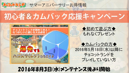 画像ギャラリー No.020のサムネイル画像 / 「チョコットランド」で,9周年を記念した初の「サマーアニバーサリー」を開催。新登場するコンテンツと3次職,2016年末までの予定をまとめて紹介