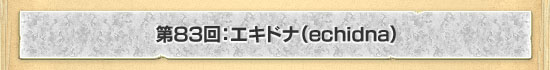 第83回:エキドナ(echidna)