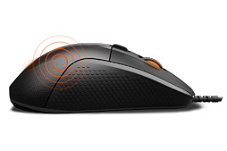 画像ギャラリー No.003のサムネイル画像 / SteelSeries，ハイエンドのゲーマー向けマウス「Rival 700」。振動機能と有機ELサイドパネル搭載で，センサーなどの交換にも対応
