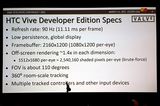 画像ギャラリー No.003のサムネイル画像 / ［GDC 2015］「SteamVR」とは何か？ ValveがそのVRレンダリング技術を語る