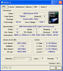 画像ギャラリー No.003のサムネイル画像 / B3ステッピングの3コアCPU「Phenom X3 8750」レビュー。扱いやすさが魅力